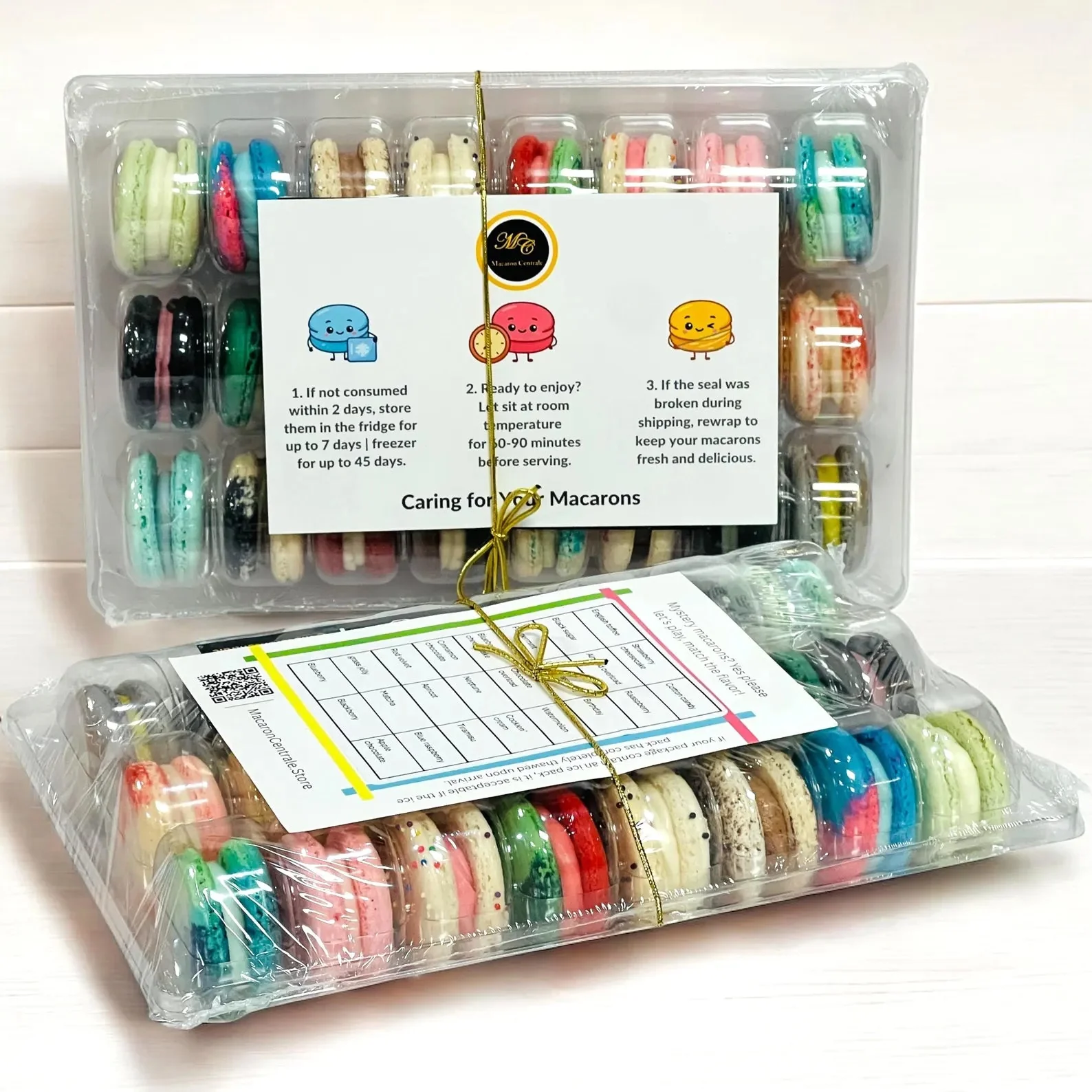 24 Pack | Surprise Me! French Macarons - Flavor Guide Included - Image 3